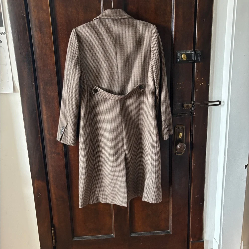 Sandro Houndstooth Double-Breasted Trench Coat - Picture 3 of 10